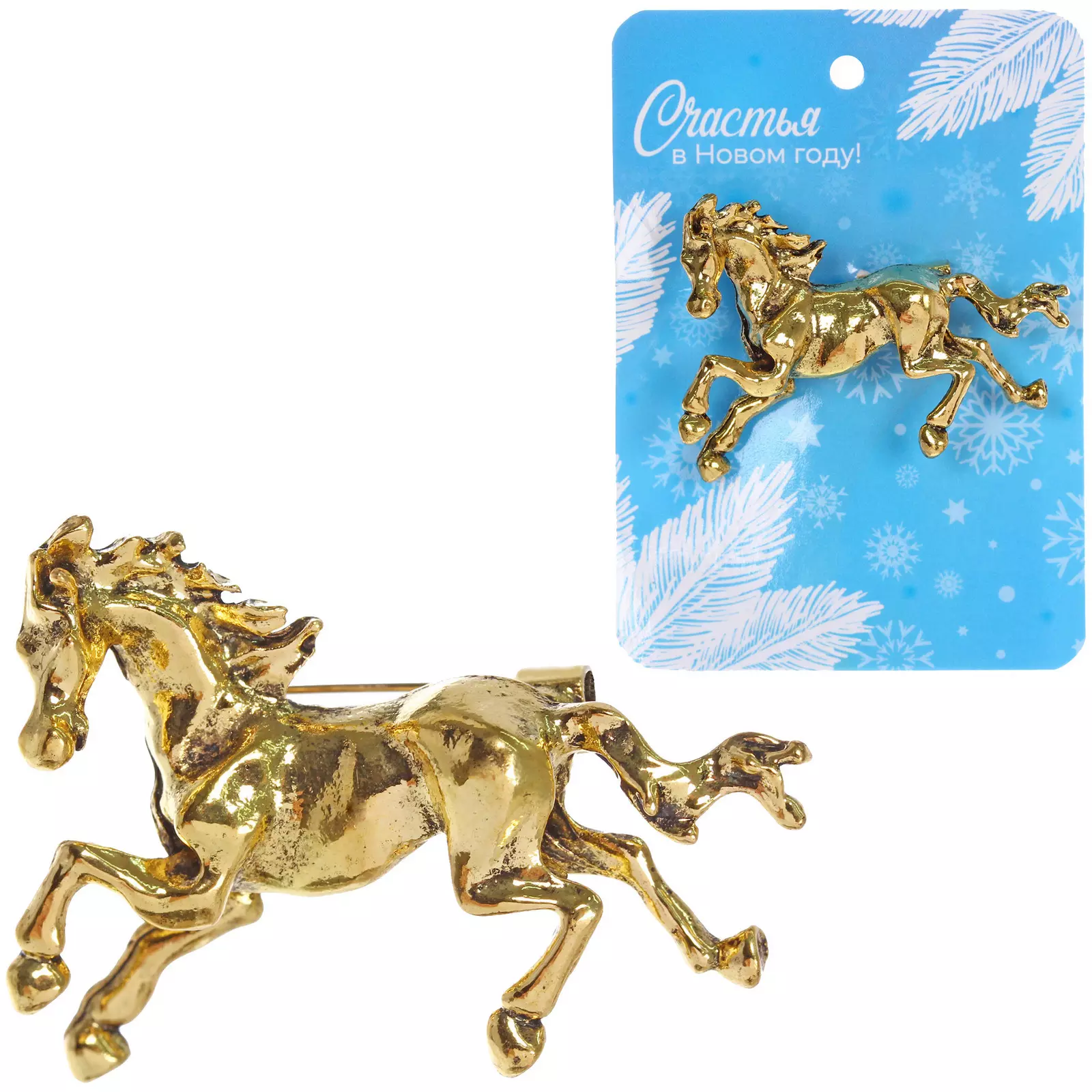 Брошь Best Podarok - Золотая пыль цвет золото 4х3 см 654-0326