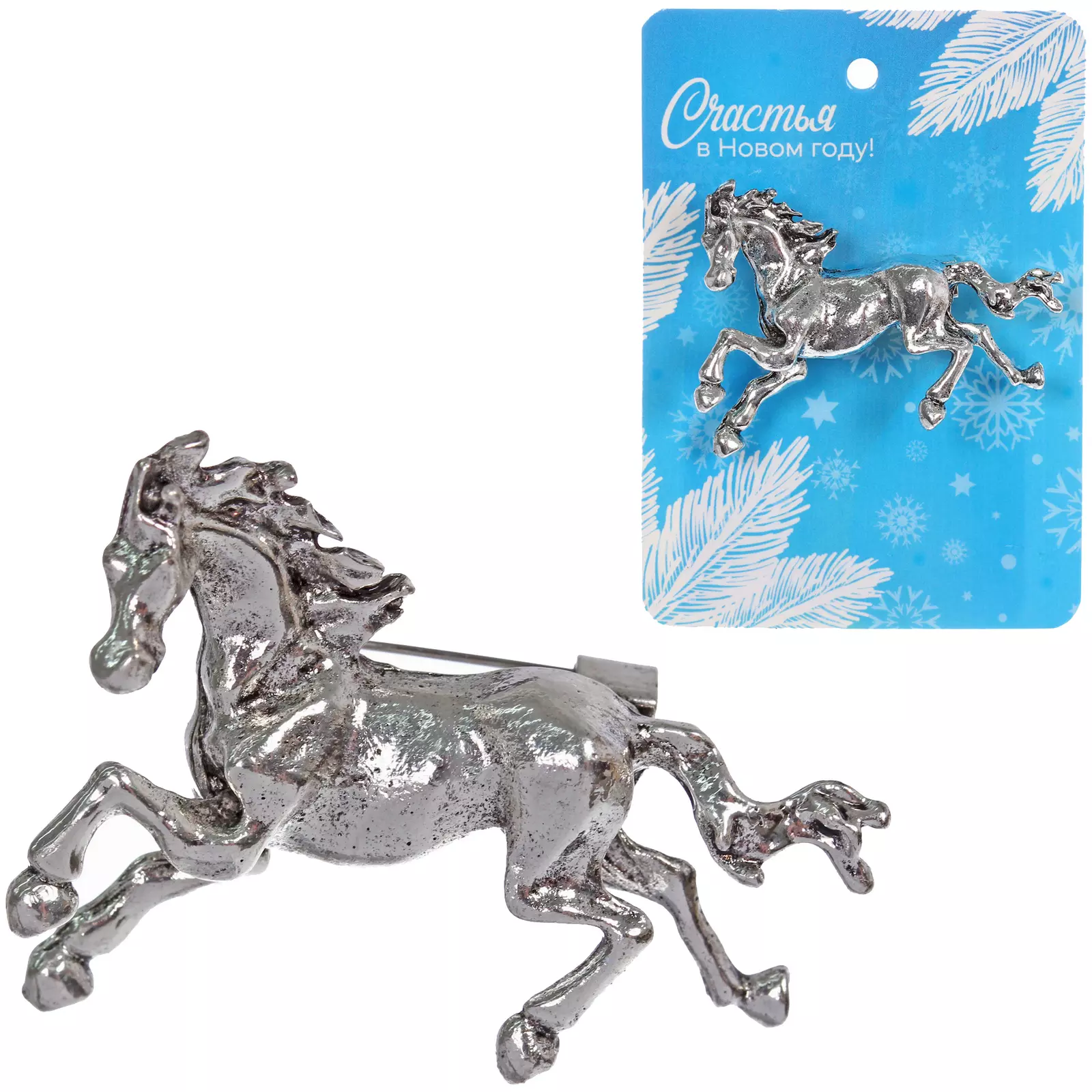 Брошь Best Podarok - Триумф цвет серебро 4х3 см 654-0325