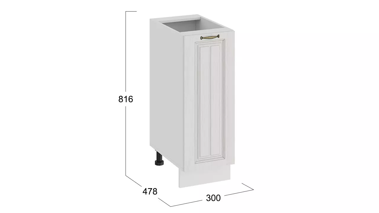 Корпус (816х478х300 мм) 1Н3 Шкаф кухонный с одной дверью