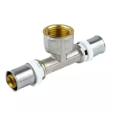 Тройник пресс фитинг никель ДН 20х3/4&quot;х20 ВР STI