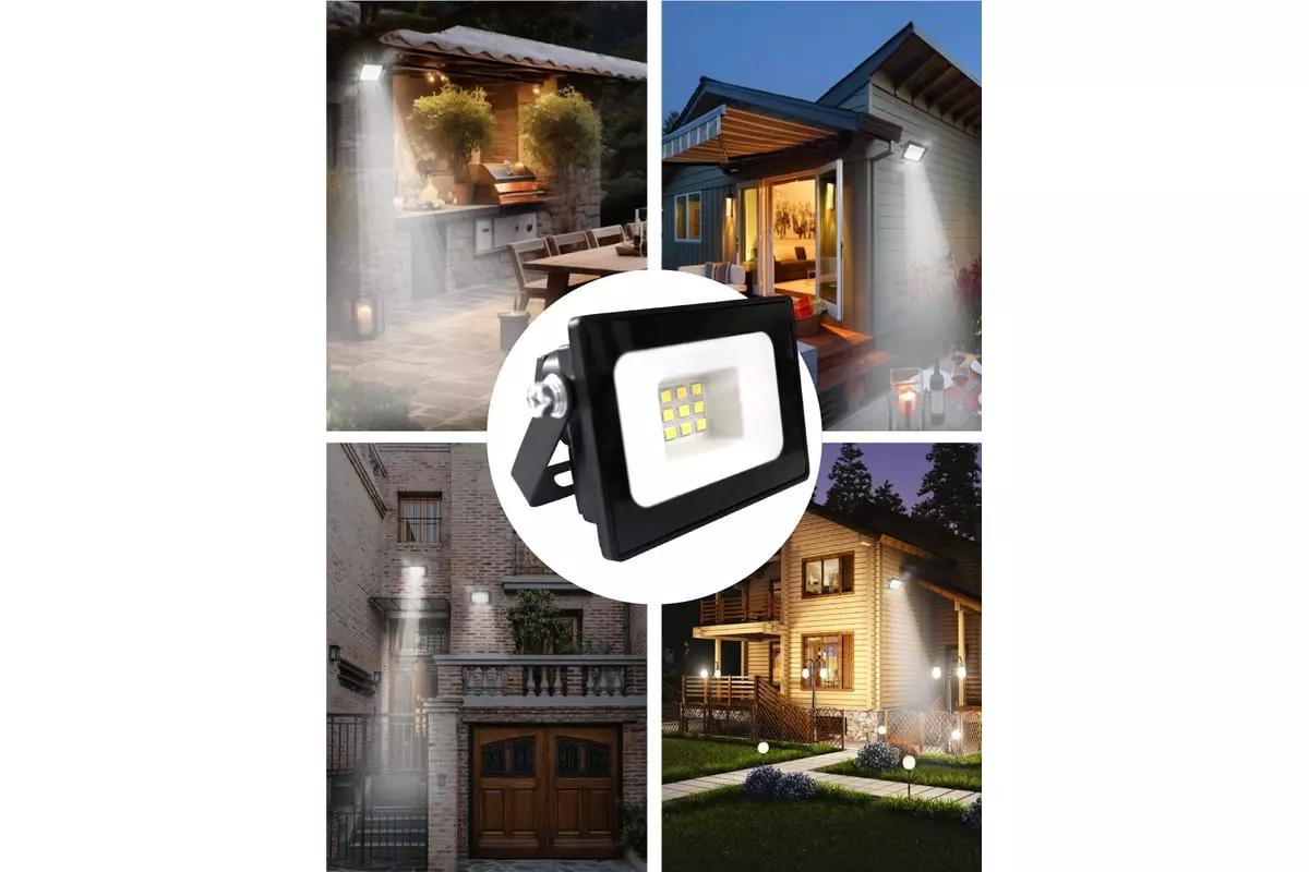 Прожектор светодиодный 220В 10Вт 6500К IP65 черный VKL electric 1208263