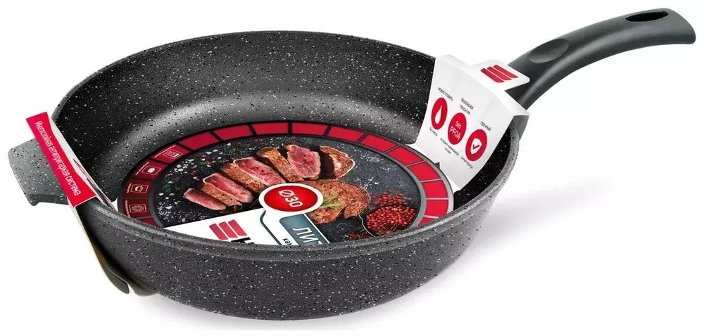 Сковорода 30 см, литой алюминий, съемная ручка &quot;Черный гранит&quot;18030