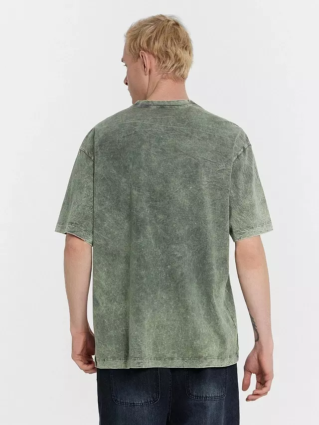 Футболка мужская Mark Formelle 111858 ACID WASH серый +печать, р-р 104-182/188 (52 / XL)