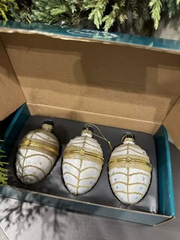 Елочные украшения стекло (3 шт) Волшебство на ветках VNV23/3-96