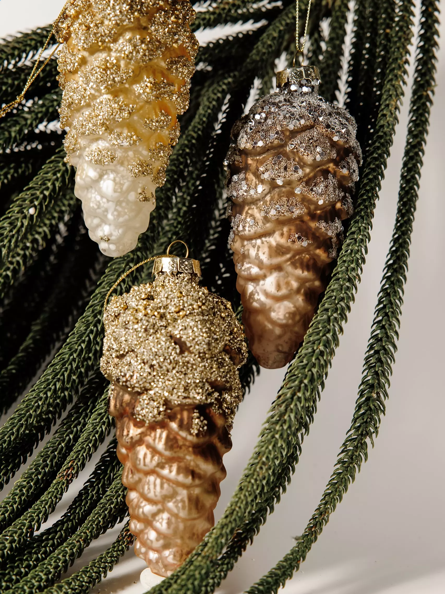 Елочные украшения стекло (3 шт) Волшебство на ветках VNV24/3-133