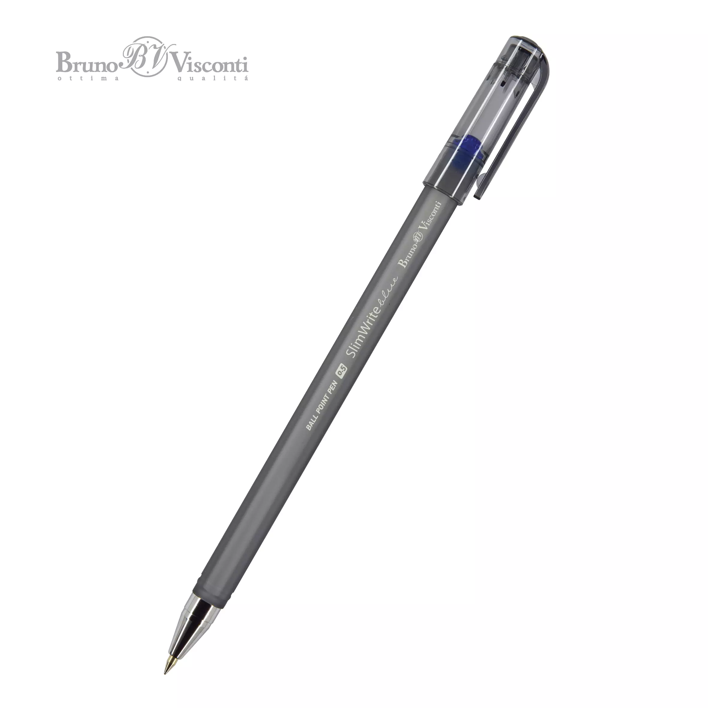Шариковая ручка BrunoVisconti SlimWrite Ice, 0.5 мм, синяя