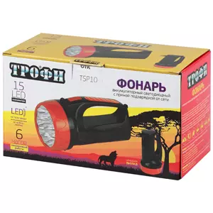 Фонарик Трофи Б0016537 TSP10 4V1.5Ah,15хLED,2 режима аккумуляторный