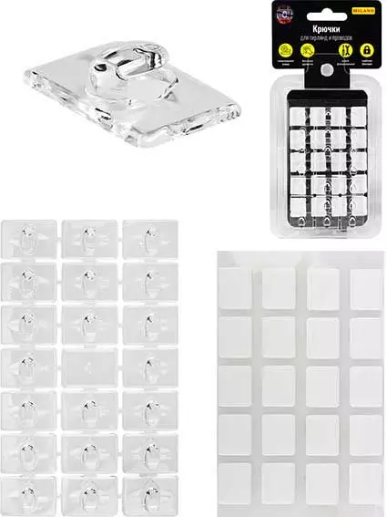 Набор самоклеющихся крючков для гирлянд прозрачные (упак. 40 шт) Miland СКЧ-3218