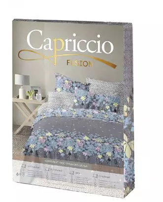 Постельное бельё евро полисатин Capriccio Fusion Иней 50*70