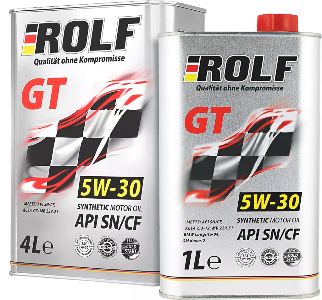 Масло моторное 5w30 синтетика ROLF GT SAE API SN/CF 4 л, 322228
