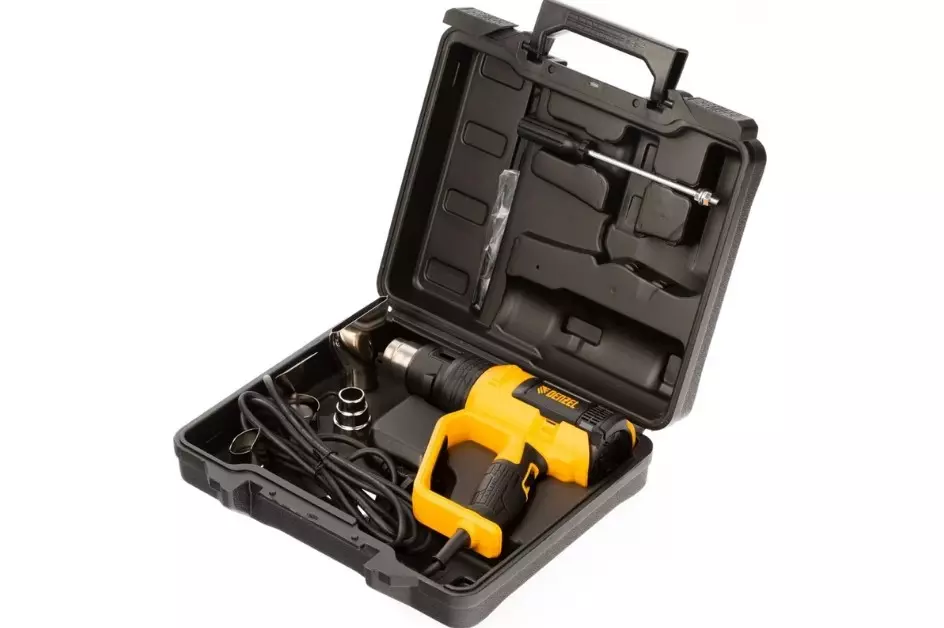 Фен строительный с дисплеем DENZEL HG-2000E 2000Вт 50-650°С