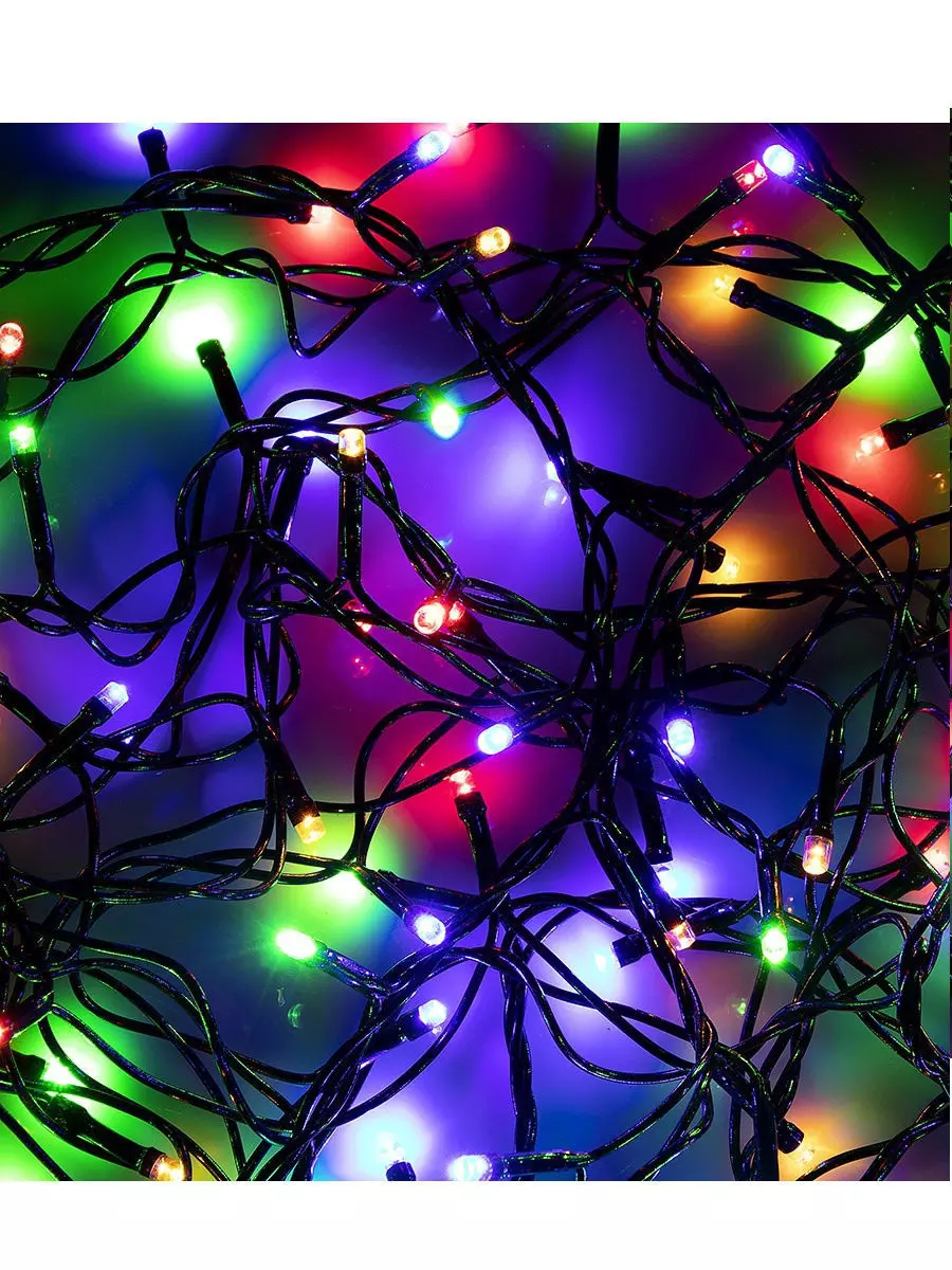 Уличная гирлянда Нить 15 м 180 ламп мультицвет (8 режимов) 183-669