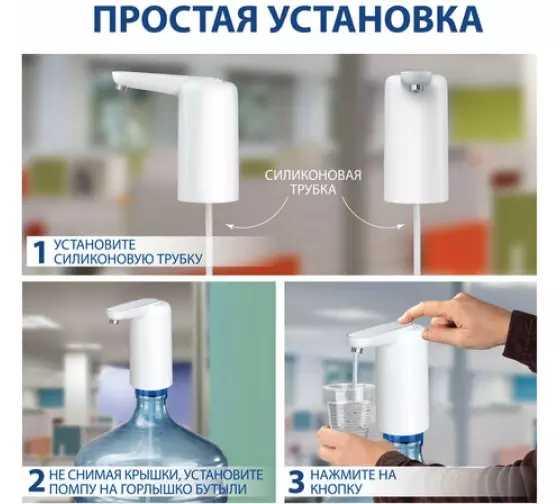 Помпа для воды аккумуляторная 1,6л/мин белая USB-зарядка SONNEN EWD161WG