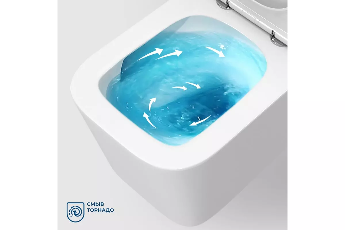 Подвесной унитаз BelBagno DUE-TOR BB5171CH-TOR/SC смыв TORNADO, микролифт