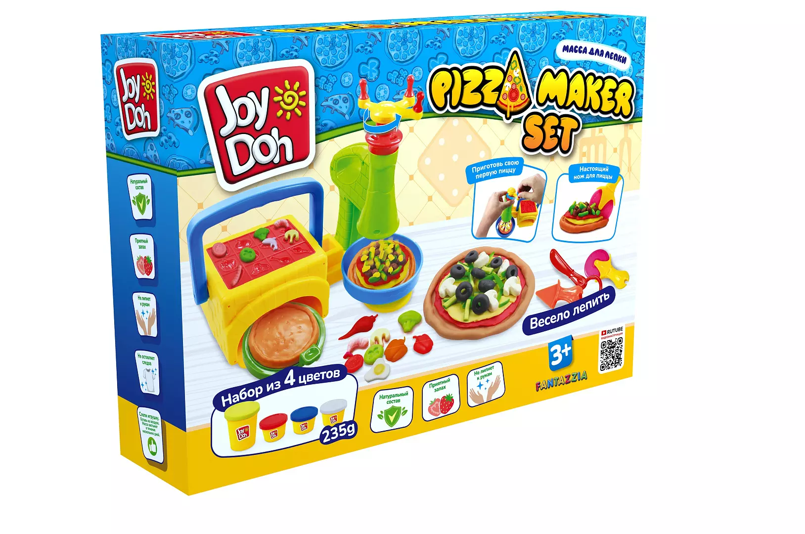 Масса для лепки Joy Doh, набор PIZZA MAKER SET - ПИЦЦЕРИЯ, печь с пресс-формами, машинка для терки с