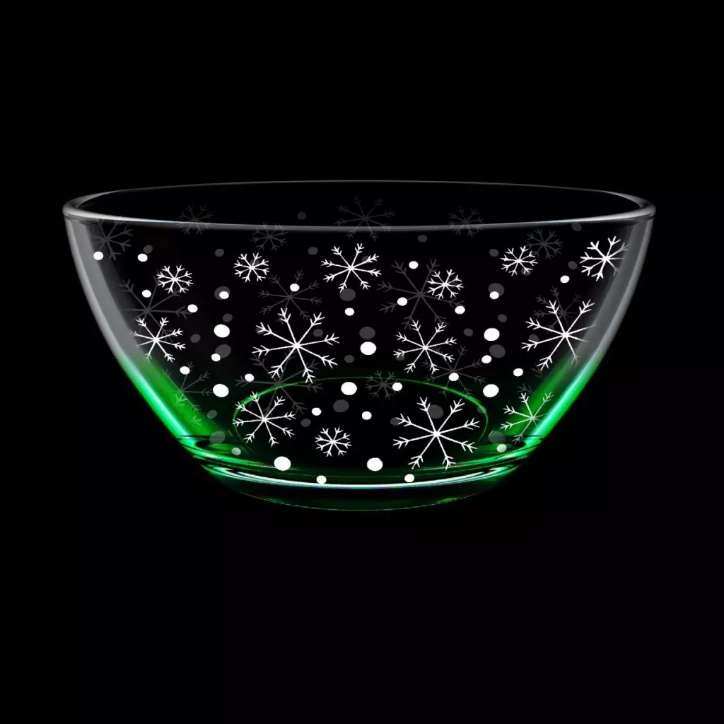 Салатник 250 мл, 11 см, стекло, &quot;Снегопад&quot;(зеленый), арт.322/1-ГН9