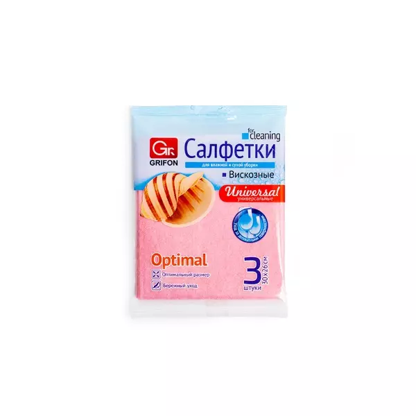 Салфетки вискоза 30*26 см. 3 шт. GRIFON