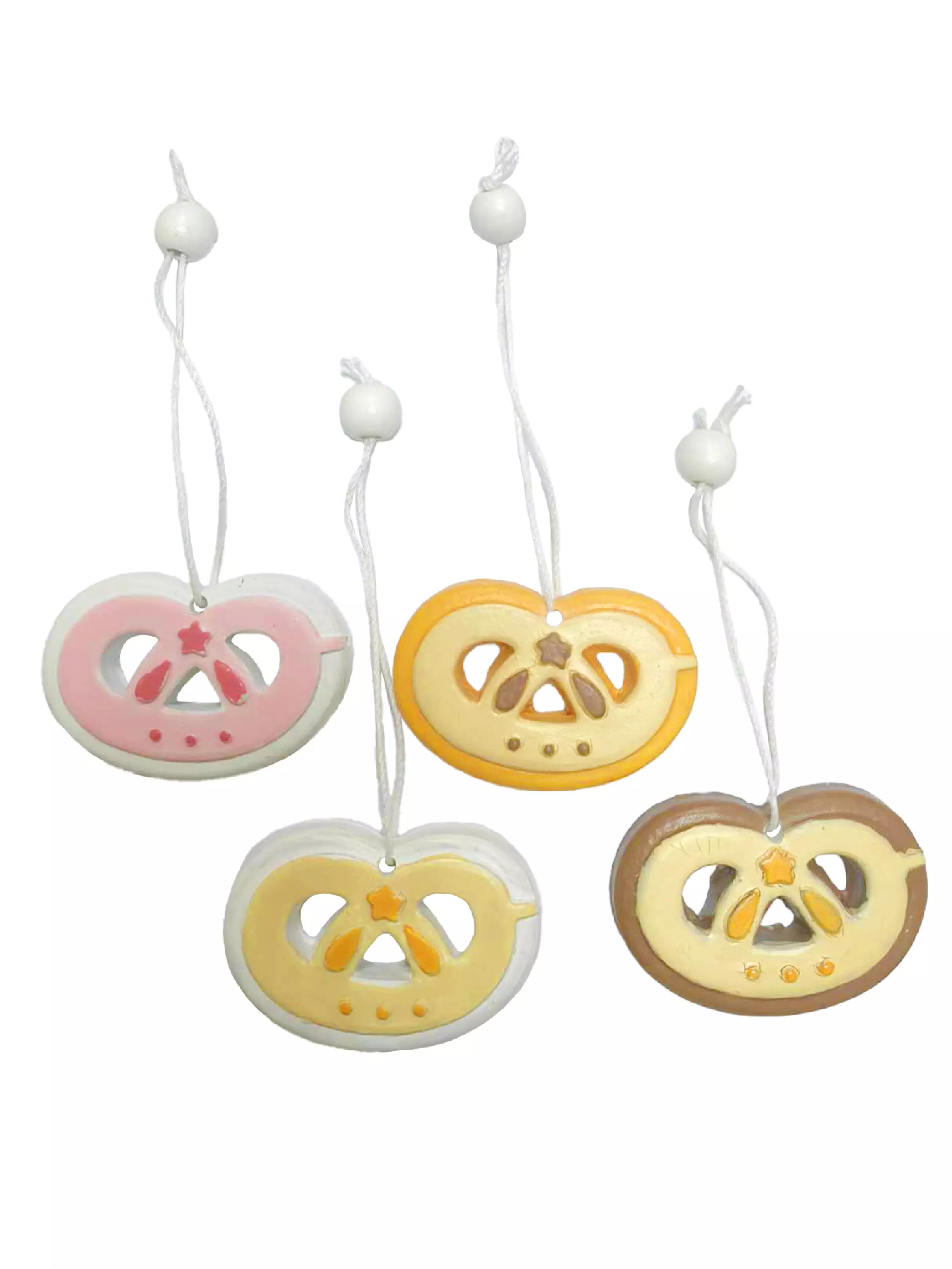 Новогоднее подвесное украшение (полирезина, древесина), набор из 4 шт / 0,8x3,2x5см 95005