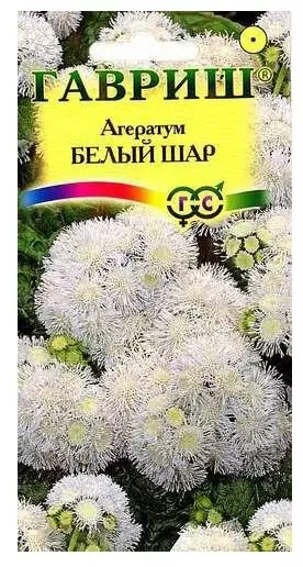 Агератум Белый шар ф.п.0,1 (Гавриш)