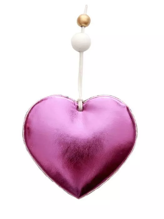 Новогоднее подвесное Розовое сердечко из полиуретана / 8,5x1,5x8см 86374