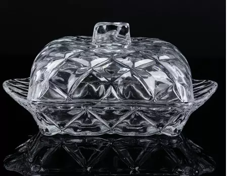 Масленка 17х11 см, стеклянная, с крышкой, TB019C