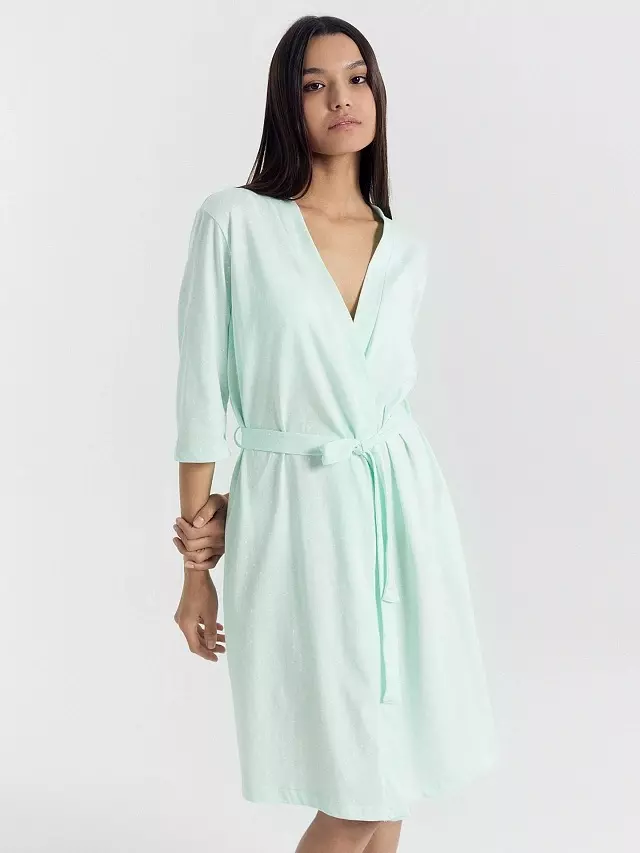 Халат женский Mark Formelle 552275/1 горошек на светлой мяте, р-р 164/170 (50 / XL)