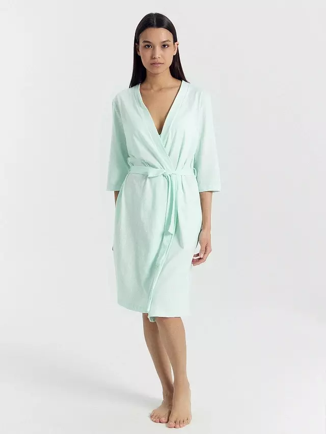 Халат женский Mark Formelle 552275/1 горошек на светлой мяте, р-р 164/170 (50 / XL)