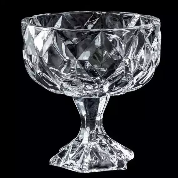 Сахарница/варенница, диаметр 13 см высота 16 см, стеклянная, на ножке, YJP-7081-1