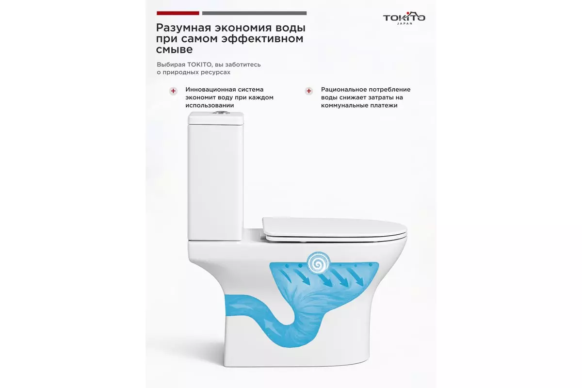 Унитаз TOKITO TATSUMAKI KUMA смыв торнадо, микролифт