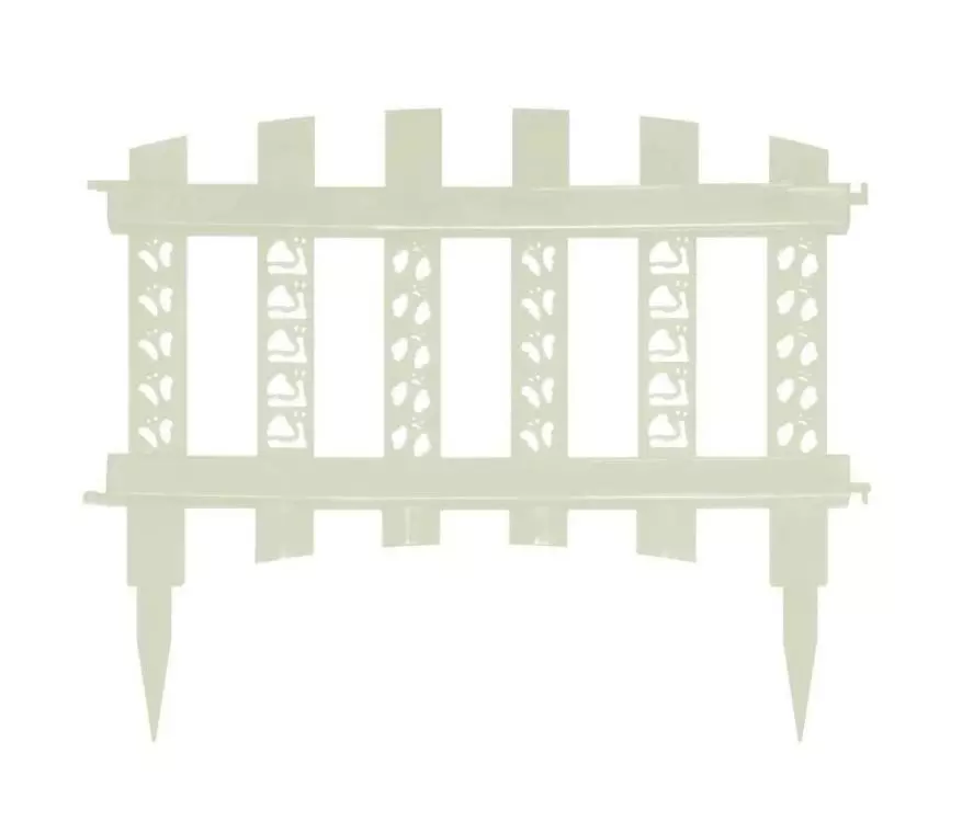 Забор декоративный пластик Палисадник белый (длина-3,04 м, высота-24 см)