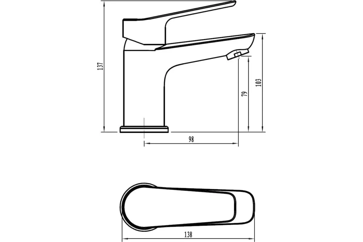Смеситель для раковины, хром, VODA Storm STO 26, латунь, классика