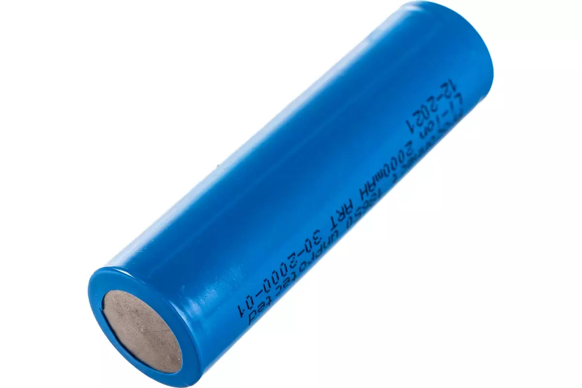 Аккумуляторная батарейка 18650 3,7В 2000мАч 1шт без платы защиты, плоский контакт PROconnect 30-2000-01