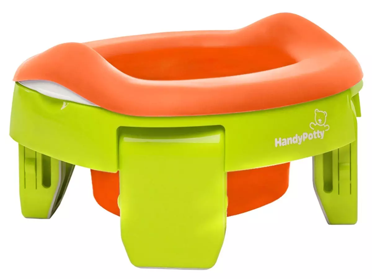 Горшок дорожный HandyPotty 3 в 1 лайм и вкладка оранжевая Roxy-Kids HP-255C