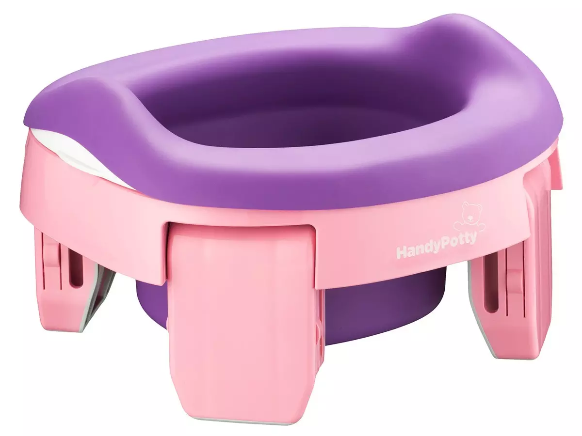 Горшок дорожный HandyPotty 3 в 1 розовый и вкладка фиолетовая Roxy-Kids HP-255E