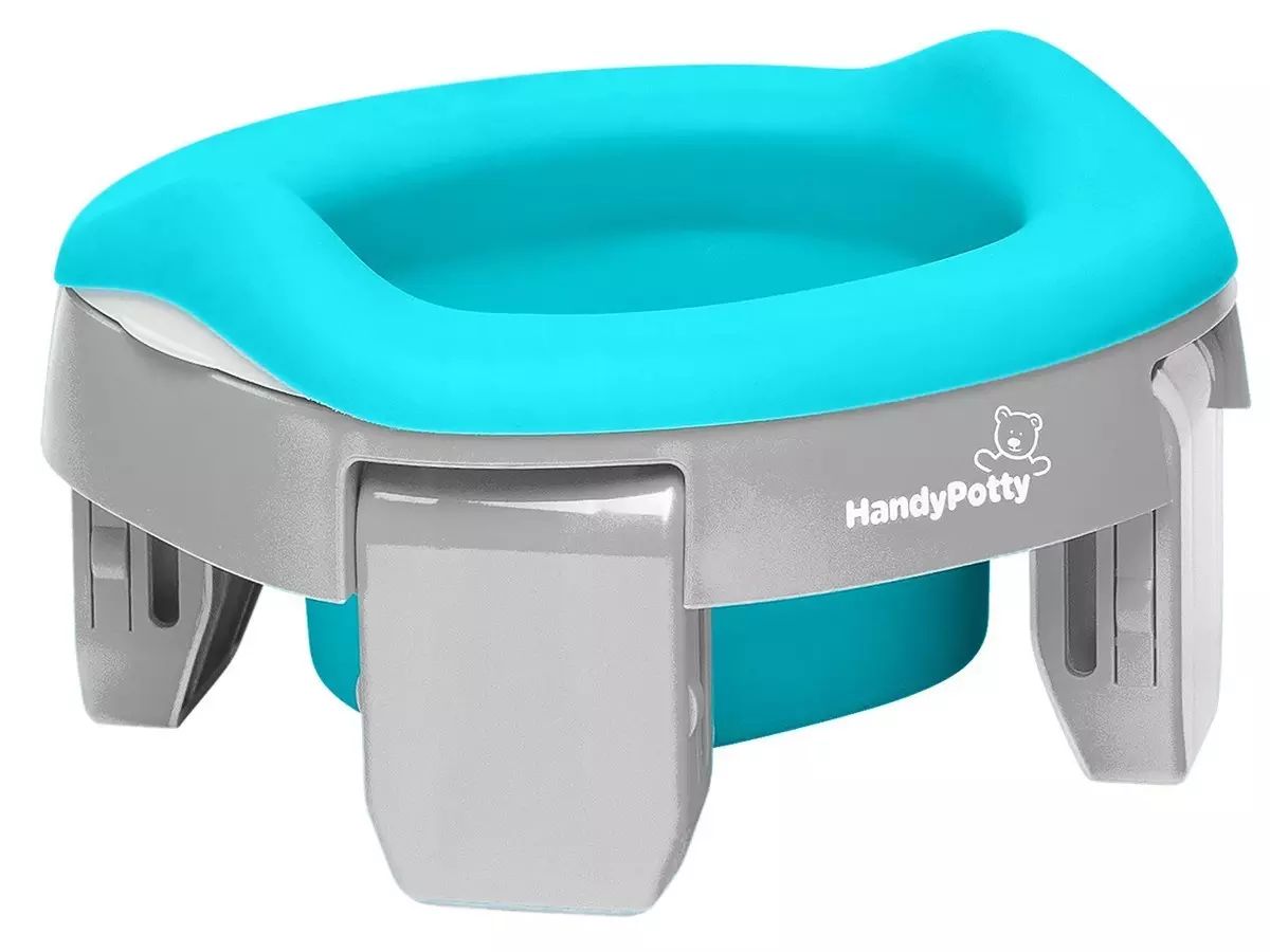 Горшок дорожный HandyPotty 3 в 1 серый и вкладка мятная Roxy-Kids HP-255G