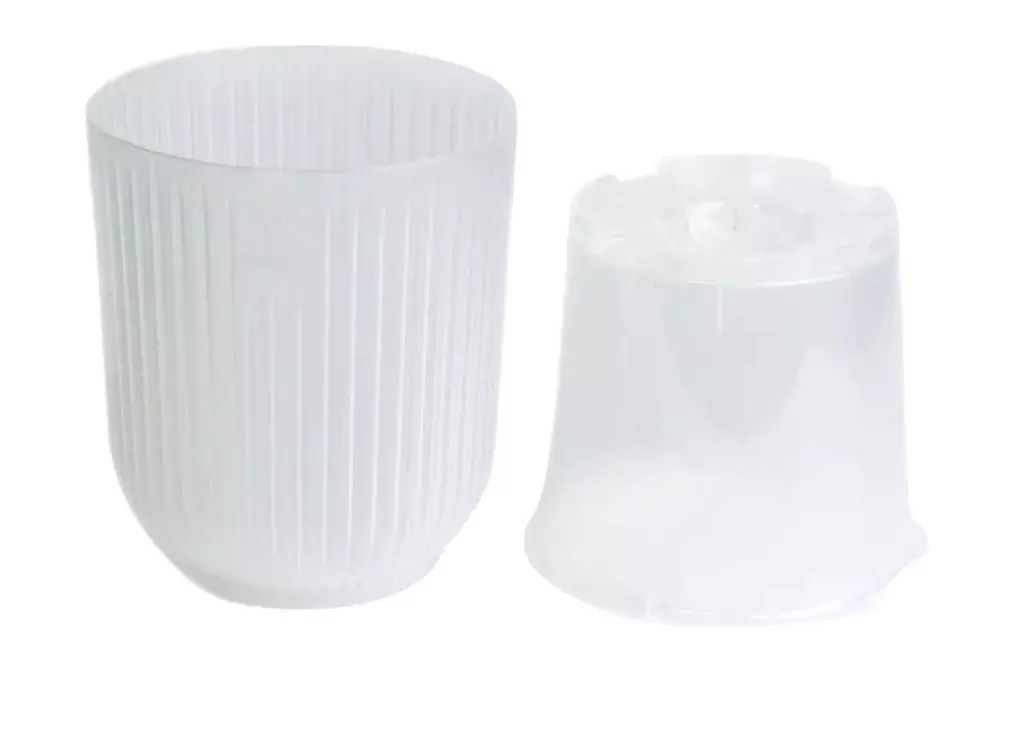 Горшок для цветов 1,6 л с фитильным поливом, D135 мм, дренаж, Эйва VipSet АМО-1,6-00 прозрачный