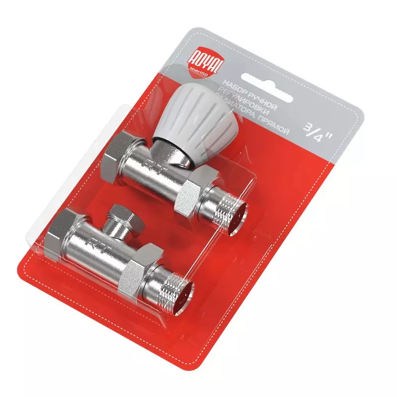 Набор ручной регулировки радиатора, прямой 3/4" Royal Thermo RTO 50.010