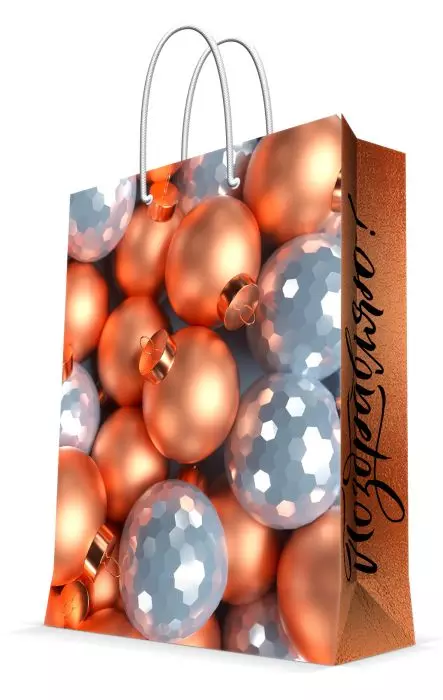 Подарочный пакет Новогодние шарики, 26*32,4*12,7 см, 89744