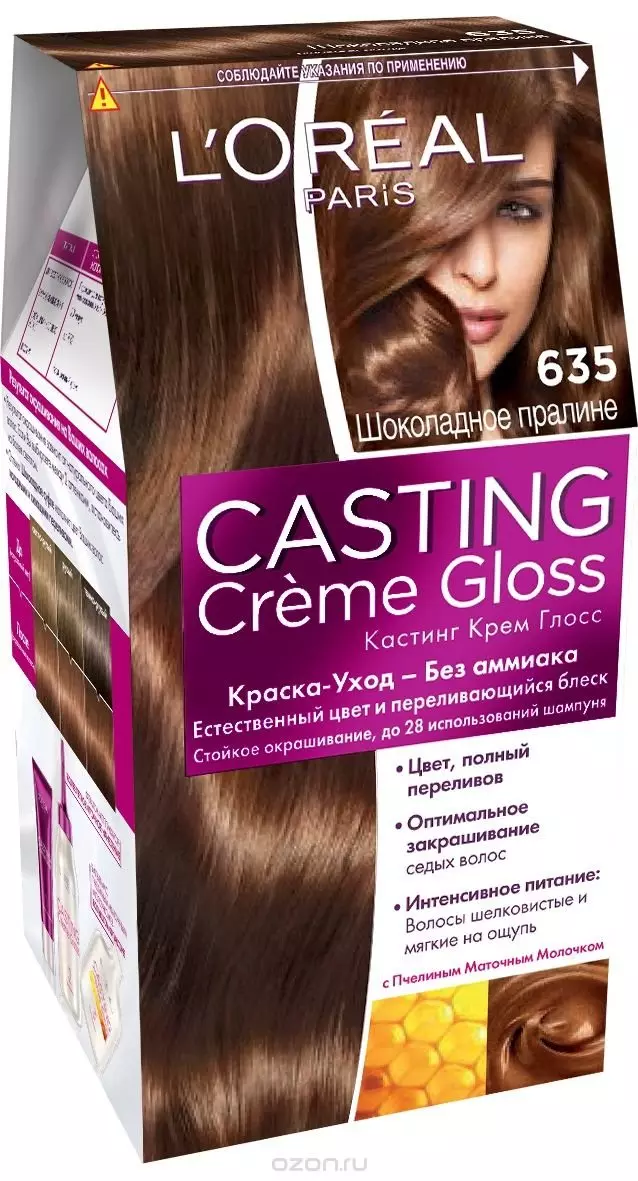 Краска для волос L'Oreal Casting Creme Gloss тон 635 шоколадное пралине, 180мл