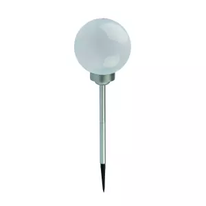 Садовый светильник Шар белый, на солнечной батарее, 1LED, 42 cм, d15 см