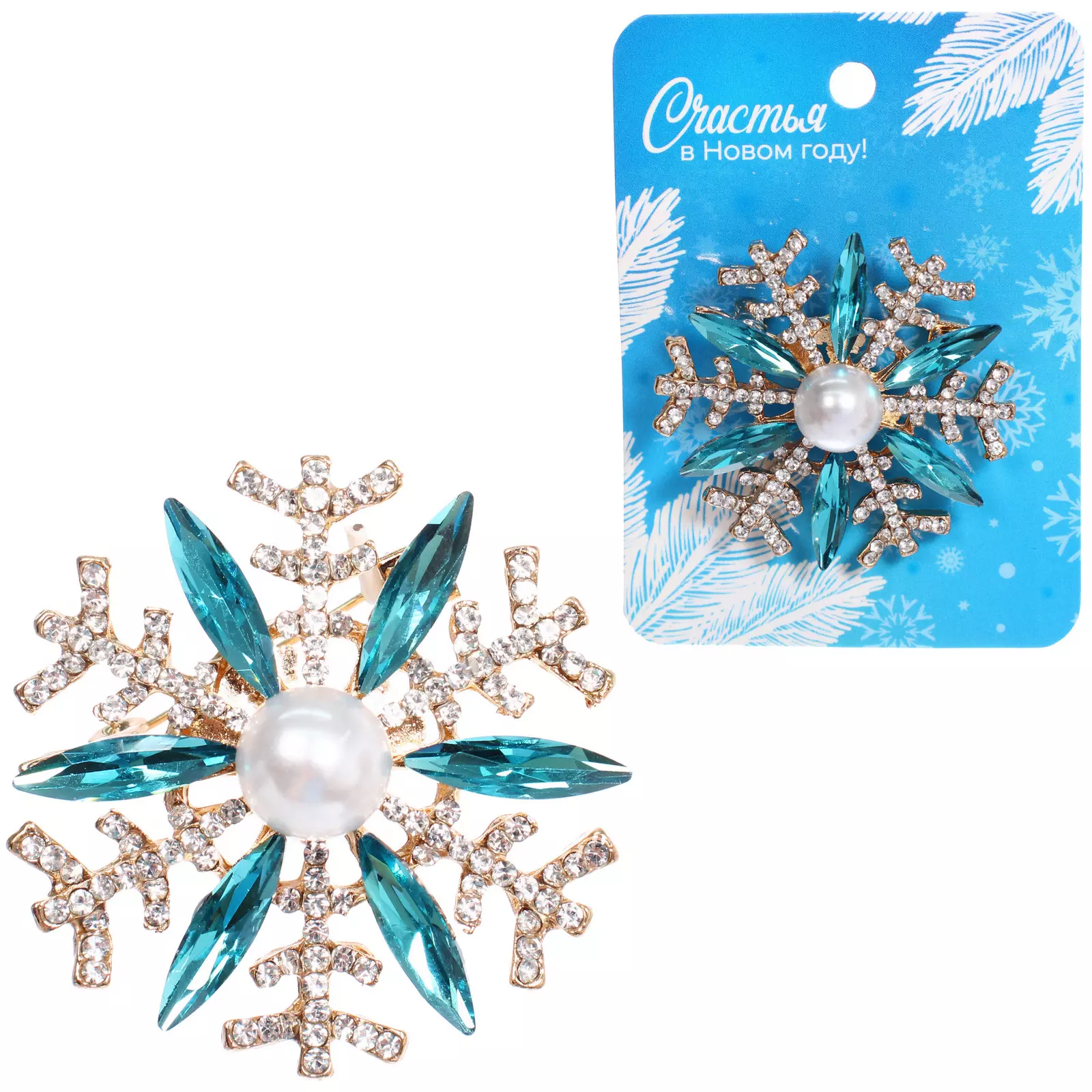Брошь Зимняя сказка - Волшебная снежинка 546-095