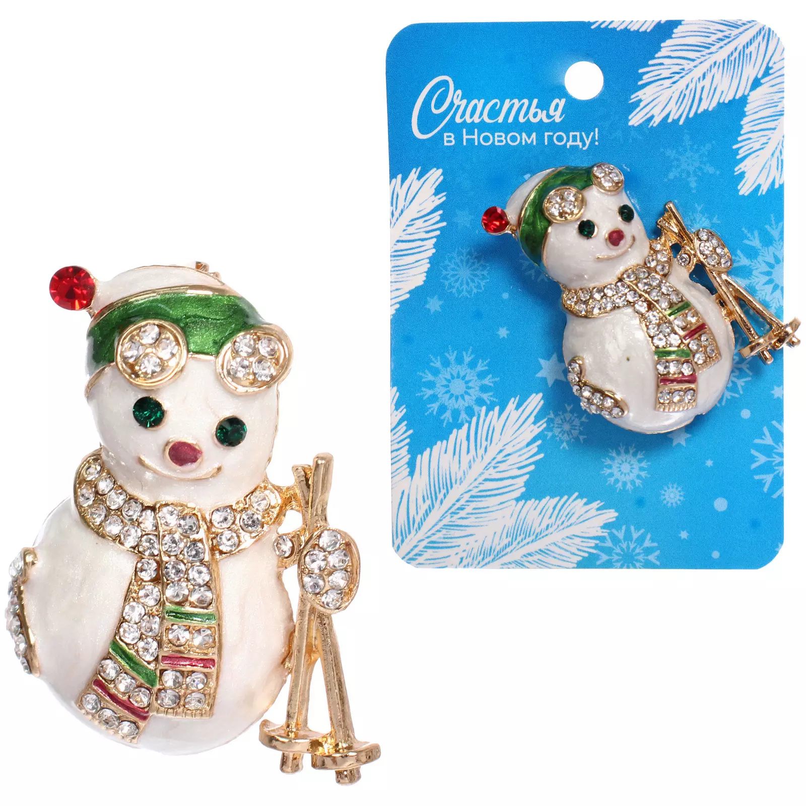 Брошь Зимняя сказка - Снеговичок 546-092