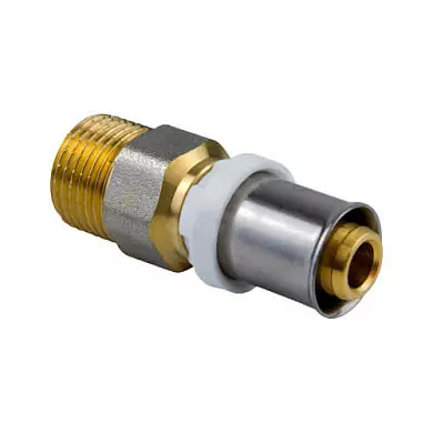 Пресс муфта переходная 16х3/4&quot; НР, никель