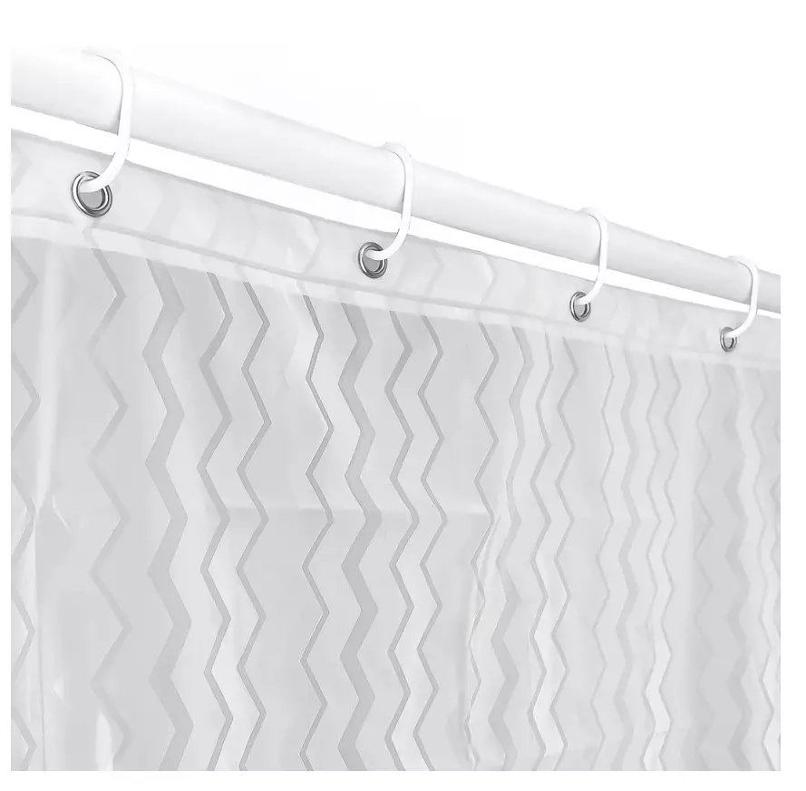 Штора для ванной 200х180 см FORA PEVA MOUNTAIN FOR-EV17 серый вертикальный зигзаг