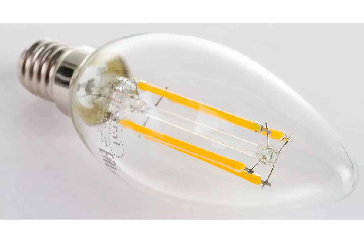 Светодиодная лампа Е14 220В 12Вт 2700К свеча филаментная теплый свет General 660325