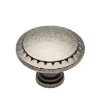 Ручка-кнопка, PALERMO, d=32мм, металл, античное серебро.
