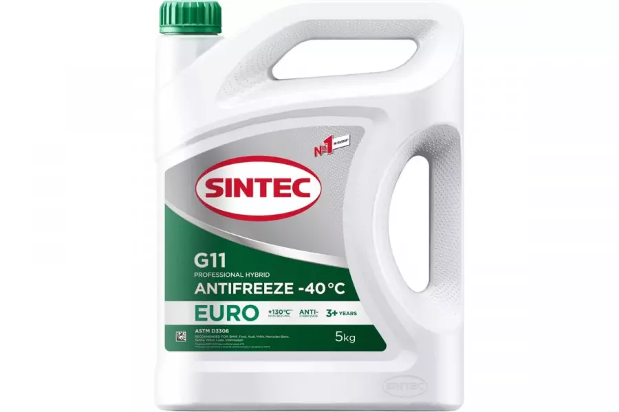 Антифриз Sintec EURO G11 -40С, 5 кг, зеленый, арт. 800523/990554