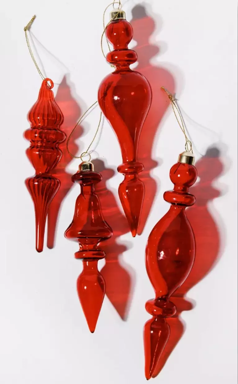 Елочные украшения стекло (4 шт) Волшебство на ветках VNV24/4-146