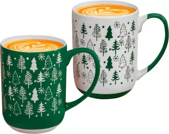 Набор 2 кружек 500 мл, &quot;Ёлки&quot;, керамика, 13х9х11,8 см