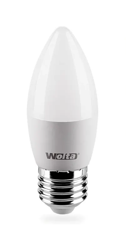 Лампа светодиодная Wolta Е27 230В 7.5Вт 3000К свеча теплый